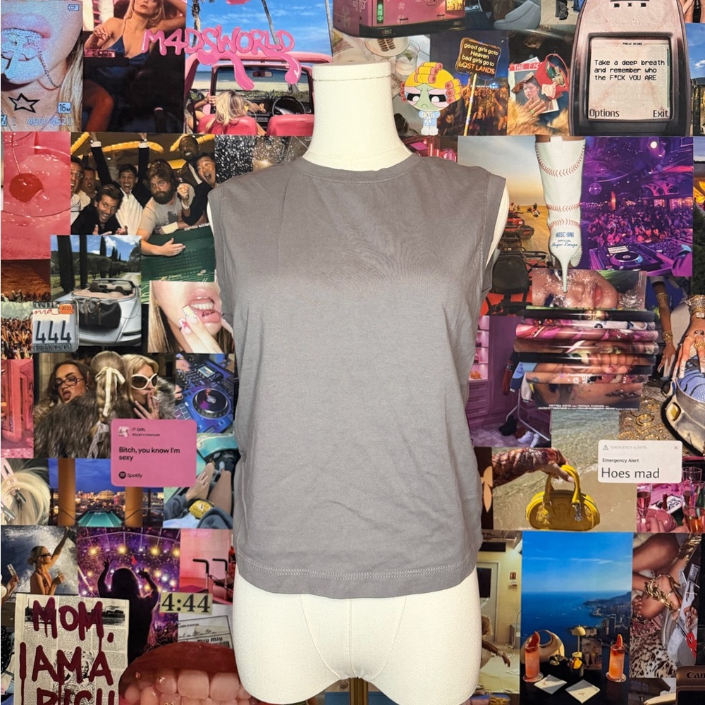 French Connection Gray Muscle Tee